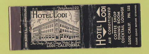 Matchbook Cover - Hotel Lodi CA WORN