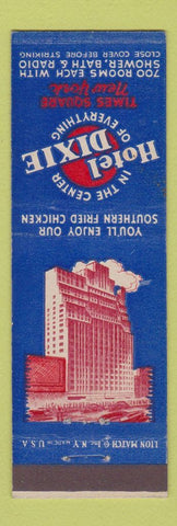 Matchbook Cover - Hotel Dixie New York City