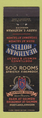 Matchbook Cover - Heathman Hotels Portland OR
