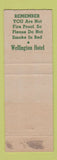 Matchbook Cover - Hotel Wellington Albany NY