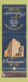 Matchbook Cover - Hotel Ambassador New York City WEAR