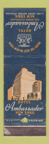 Matchbook Cover - Hotel Ambassador New York City WEAR