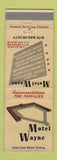 Matchbook Cover - Motel Wayne Fort Wayne IN