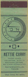 Matchbook Cover - Nettie Curry Match Collector Raymondville TX