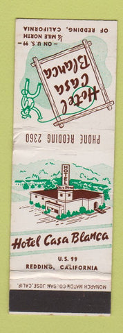 Matchbook Cover - Hotel Casa Blanca Redding CA WEAR