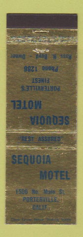 Matchbook Cover - Sequoia Motel Porterville CA