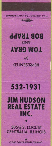 Matchbook Cover - Jim Hudson Real Estate Centralia IL
