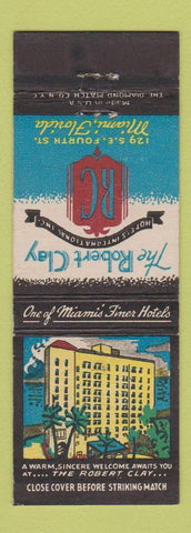 Matchbook Cover - Robert Clay Hotel Miami FL