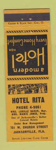 Matchbook Cover - Hotel Rita Jacksonville FL