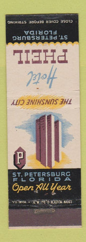 Matchbook Cover - Hotel Pheil St Petersburg FL