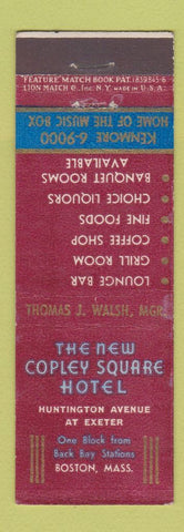 Matchbook Cover - New Copley Square Hotel Boston MA feature