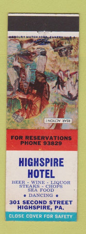 Matchbook Cover - Highspire Hotel PA