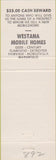 Matchbook Cover - Westana Mobile Homes Missoula MT green
