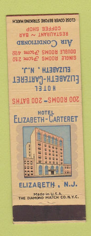 Matchbook Cover - Hotel Elizabeth Carteret Elizabeth NJ