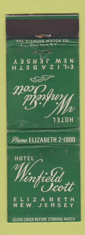 Matchbook Cover - Hotel Winfield Scott Elizabeth NJ WEAR