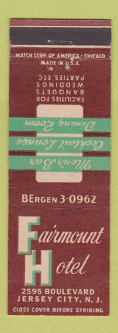 Matchbook Cover - Fairmount Hotel Jersey City NJ