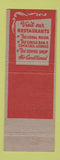 Matchbook Cover - Hotel Governor Clinton New York City