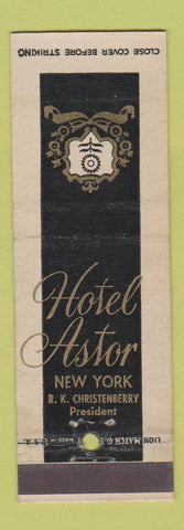 Matchbook Cover - Hotel Astor New York City