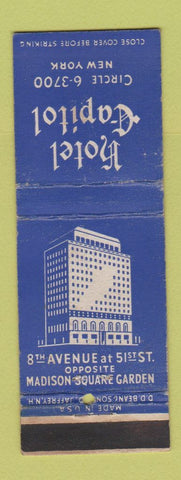 Matchbook Cover - Hotel Capitol New York City