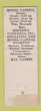 Matchbook Cover - Hotel Capitol New York City