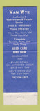 Matchbook Cover - Van Wyk Volkswagen Tucson AZ