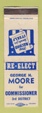 Matchbook Cover - George Moore Commissioner Election Colorado? WEAR