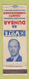 Matchbook Cover - Ed Dunbar County Commissioner Election Weld Colorado WEAR
