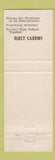 Matchbook Cover Carew for State Representative Election Colorado El Paso County