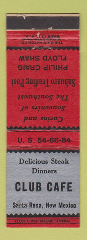 Matchbook Cover - Club Cafe Santa Rosa NM Route 66