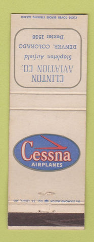 Matchbook Cover - Cessna Airplanes Clinton Aviation Denver Colorado Stapleton