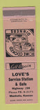 Matchbook Cover - Love's Service oil gas Cafe Mankato KS