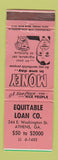 Matchbook Cover - Equitable Loan Company Athens GA WORN
