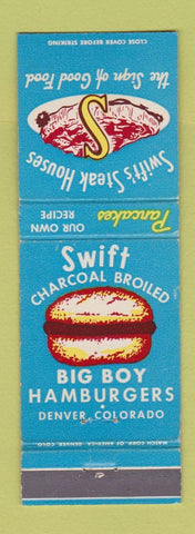 Matchbook Cover - Swift's Steak Houses Big Boy Hamburgers Denver Colorado