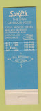 Matchbook Cover - Swift's Steak Houses Big Boy Hamburgers Denver Colorado