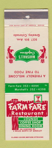 Matchbook Cover - Farm Fare Restaurant Greeley Colorado WEAR