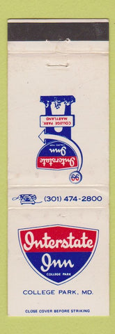 Matchbook Cover - Interstate Inn College Park MD