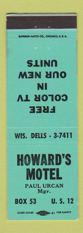 Matchbook Cover - Howard's Motel Wisconsin Dells WI