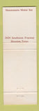 Matchbook Cover - Houstonaire Motor Inn Houston TX