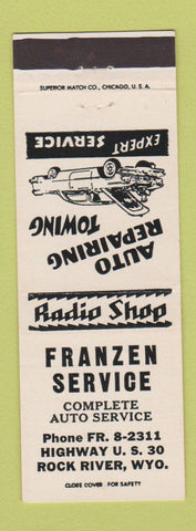 Matchbook Cover - Franzen Service auto repair Rock River WY