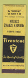 Matchbook Cover - Friendly Service oil gas Firestone Tires Lewisburg PA