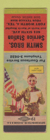 Matchbook Cover - Smith Bros Texaco oil gas Fort Worth TX