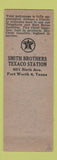 Matchbook Cover - Smith Bros Texaco oil gas Fort Worth TX