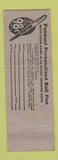 Matchbook Cover - Tool Service oil gas Indianapolis IN pen offer