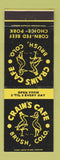 Matchbook Cover - Crain's Cafe Brush Colorado WEAR