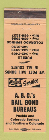 Matchbook Cover - ABC Bail Bonds Colorado Springs Pueblo WEAR