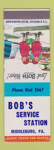 Matchbook Cover - Bob's Service oil gas Middleburg PA