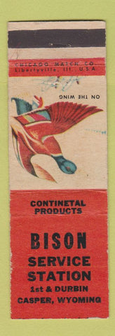 Matchbook Cover - Bison Service oil gas Continental Casper WY