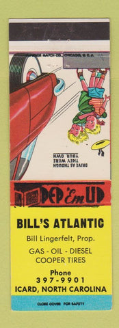 Matchbook Cover - Bill's Atlantic oil gas Cooper Tires Icard NC