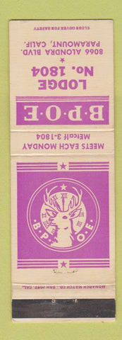 Matchbook Cover - Elks Lodge Paramount CA