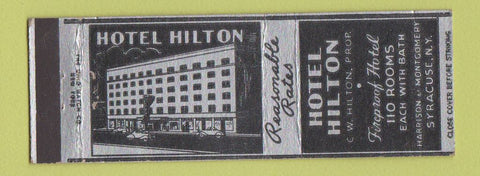 Matchbook Cover - Hotel Hilton Syracuse NY